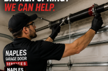 Garage door spring repair in Naples, Florida.